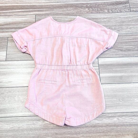 NWT! Zara Girls Pink Denim Jumpsuit Size 7 - Picture 4 of 5